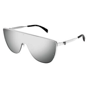 New ALEXANDER MCQUEEN Silver Shield AM0457S 004 Sunglasses Women